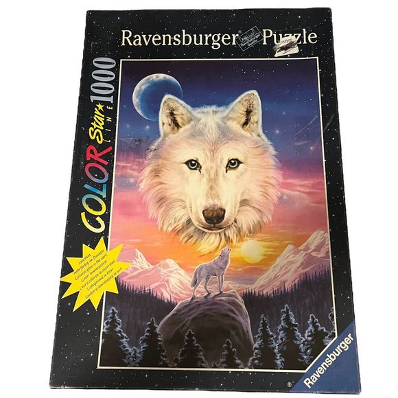 1999 Ravensburger Color Star Line 1000 Pc Wolf Puzzle 50 cm x 70 cm Missing 1 Pc - Picture 1 of 8